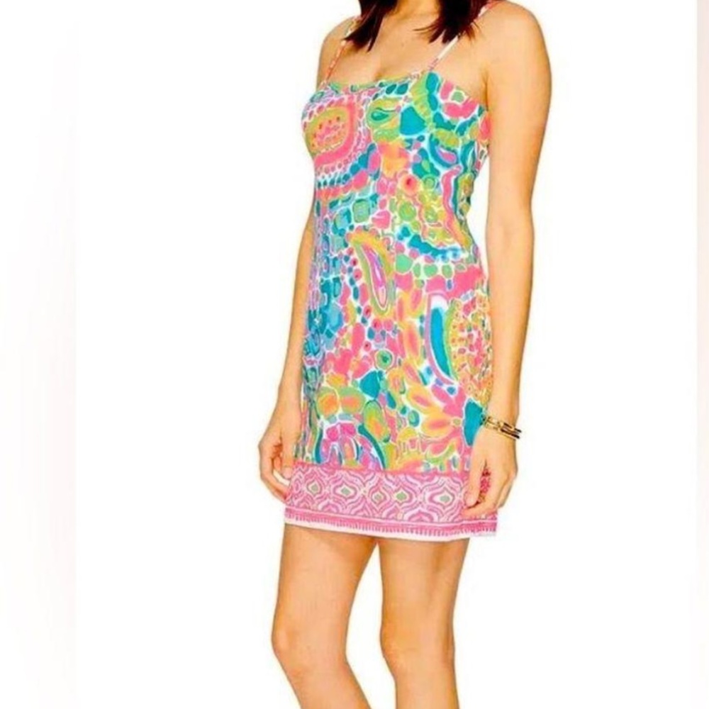 Lilly Pulitzer Shelli Stretch Shift Come Out Of Your Shell Tie-Back Dress